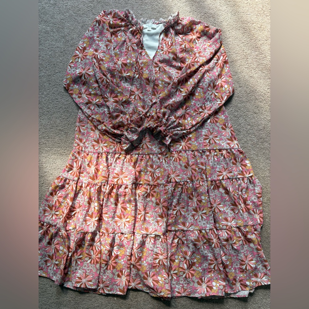 Peach Love California Floral Maxi Dress - Pink and White